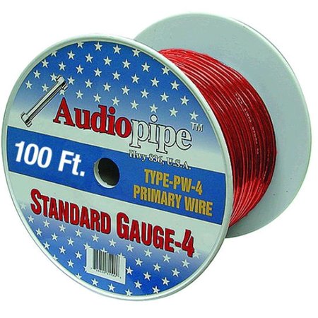 AUDIOPIPE APipe 100ft Roll 4 ga Red Power Wire 1 - AU336904